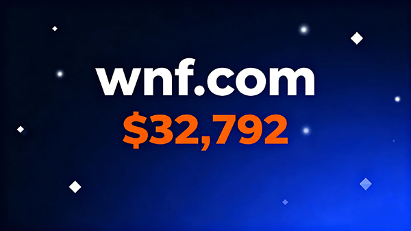 WNF.com以32,792美元成交，三字母域名再现活跃交易